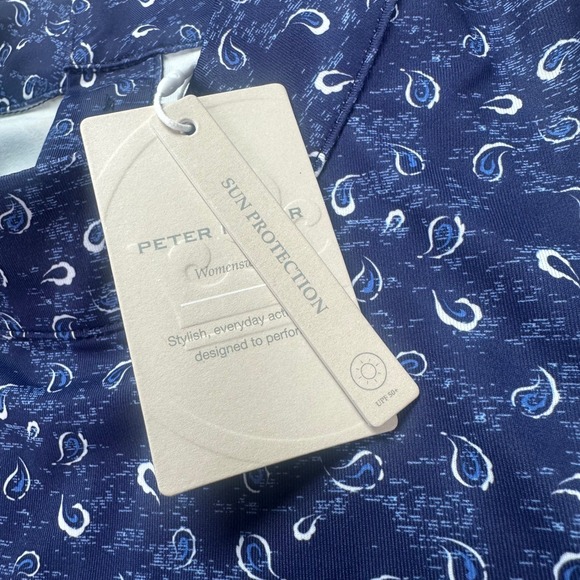 Peter Millar Women's Sleeveless Golf Polo Shirt Paisley Print UPF 50+ S - Picture 8 of 11